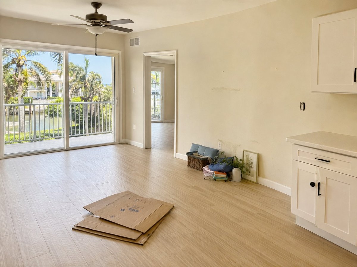 Vacated Florida rental requiring move-out turnover preparation
